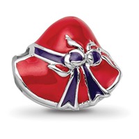 Sterling Silver Reflections Enameled Red Hat Society Bead view 3