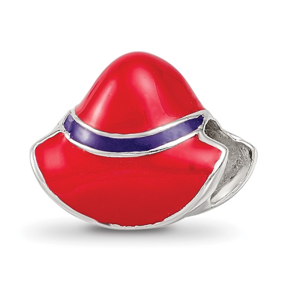 Sterling Silver Reflections Enameled Red Hat Society Bead
