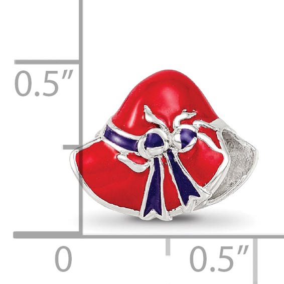 Sterling Silver Reflections Enameled Red Hat Society Bead