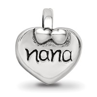 Sterling Silver Reflections Nana Heart Bead view 3
