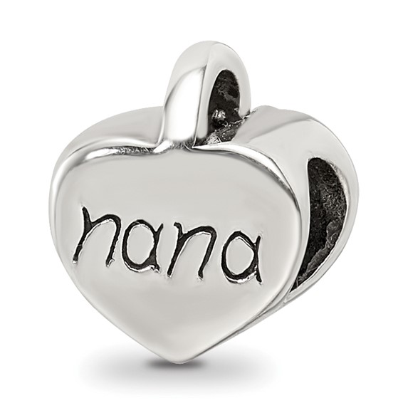 Sterling Silver Reflections Nana Heart Bead