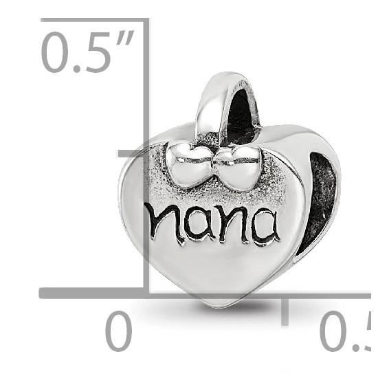 Sterling Silver Reflections Nana Heart Bead