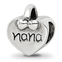 Sterling Silver Reflections Nana Heart Bead view 1