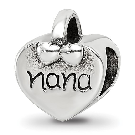 Sterling Silver Reflections Nana Heart Bead