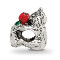 Sterling Silver Reflections Kids Bear with Enameled Flower Bead view 2