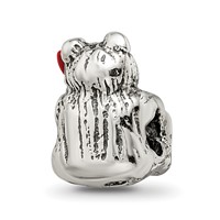 Sterling Silver Reflections Kids Bear with Enameled Flower Bead view 5