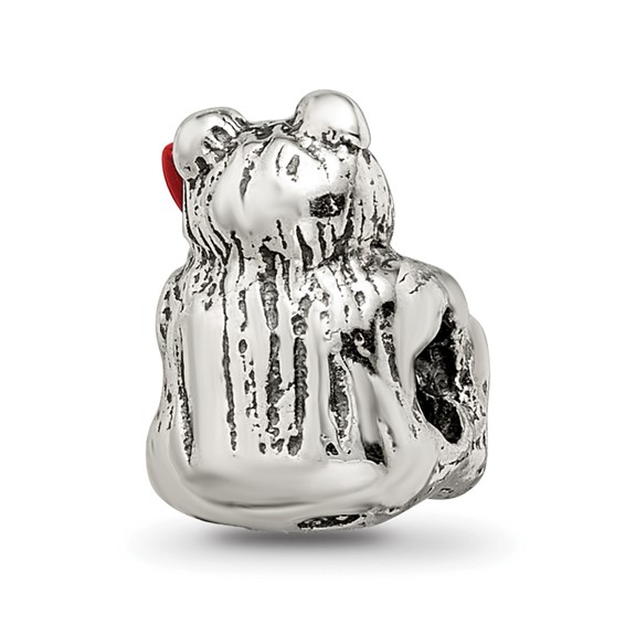 Sterling Silver Reflections Kids Bear with Enameled Flower Bead