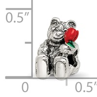 Sterling Silver Reflections Kids Bear with Enameled Flower Bead view 4