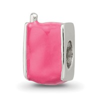 Sterling Silver Reflections Kids Enameled Pink Cell Phone Bead view 5