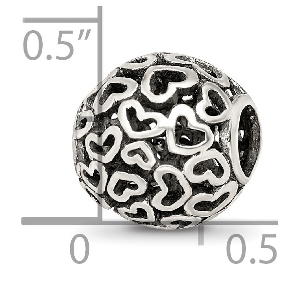 Sterling Silver Reflections Hearts Bali Bead