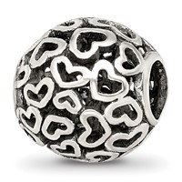 Sterling Silver Reflections Hearts Bali Bead view 1