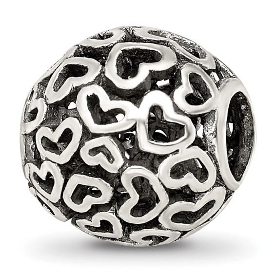 Sterling Silver Reflections Hearts Bali Bead