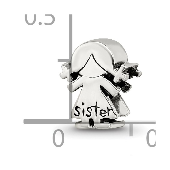 Sterling Silver Reflections Little Sister Girl Bead