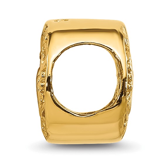 Sterling Silver Reflections Gold-plated Floral Mom Oval Bead