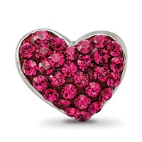 Sterling Silver Reflections Red Preciosa Crystal Heart Bead view 3