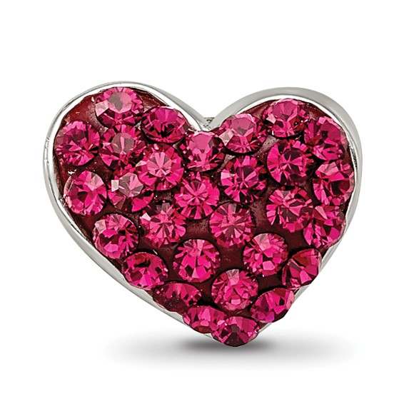 Sterling Silver Reflections Red Preciosa Crystal Heart Bead