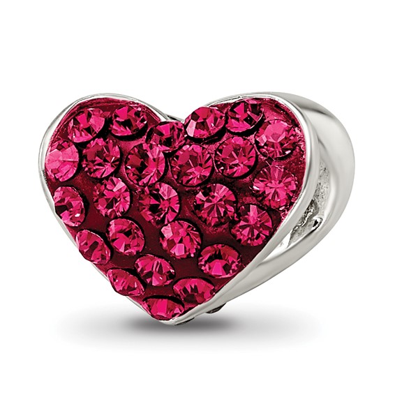 Sterling Silver Reflections Red Preciosa Crystal Heart Bead
