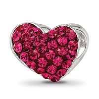 Sterling Silver Reflections Red Preciosa Crystal Heart Bead view 1