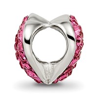 Sterling Silver Reflections Pink Preciosa Crystal Heart Bead view 2