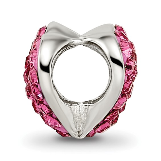 Sterling Silver Reflections Pink Preciosa Crystal Heart Bead