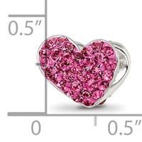Sterling Silver Reflections Pink Preciosa Crystal Heart Bead view 4