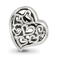 Sterling Silver Reflections Cutout Hearts Bead view 3