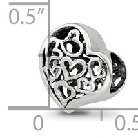 Sterling Silver Reflections Cutout Hearts Bead view 4