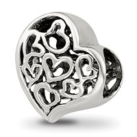 Sterling Silver Reflections Cutout Hearts Bead view 1