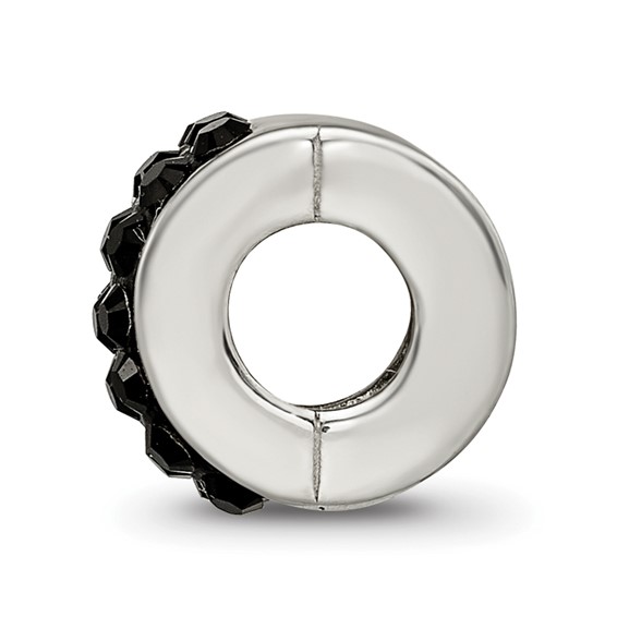 Sterling Silver Reflections Black Preciosa Crystal Bead