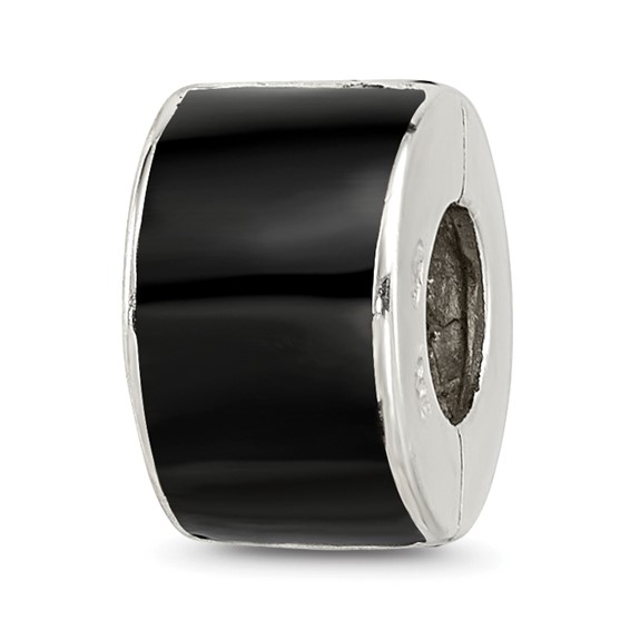 Sterling Silver Reflections Black Preciosa Crystal Bead