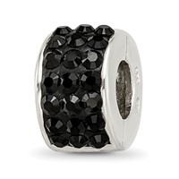 Sterling Silver Reflections Black Preciosa Crystal Bead view 1