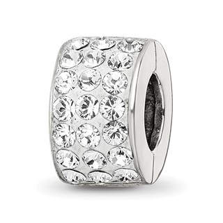 Sterling Silver Reflections Clear Preciosa Crystal Bead