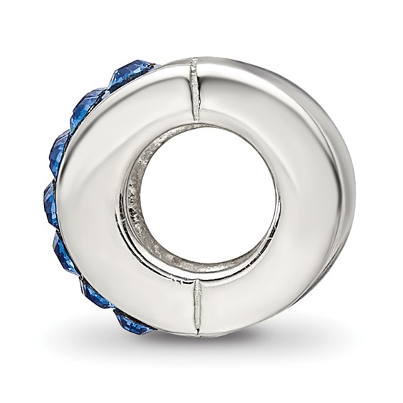 Sterling Silver Reflections Blue Preciosa Crystal Bead