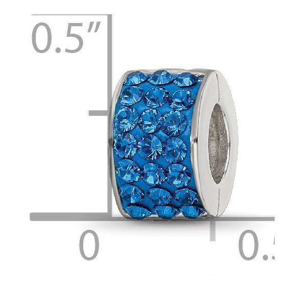 Sterling Silver Reflections Blue Preciosa Crystal Bead