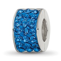 Sterling Silver Reflections Blue Preciosa Crystal Bead view 1