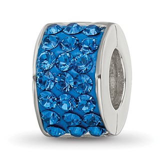 Sterling Silver Reflections Blue Preciosa Crystal Bead