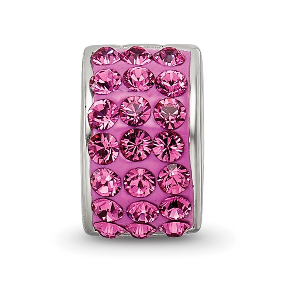 Sterling Silver Reflections Pink Preciosa Crystal Bead