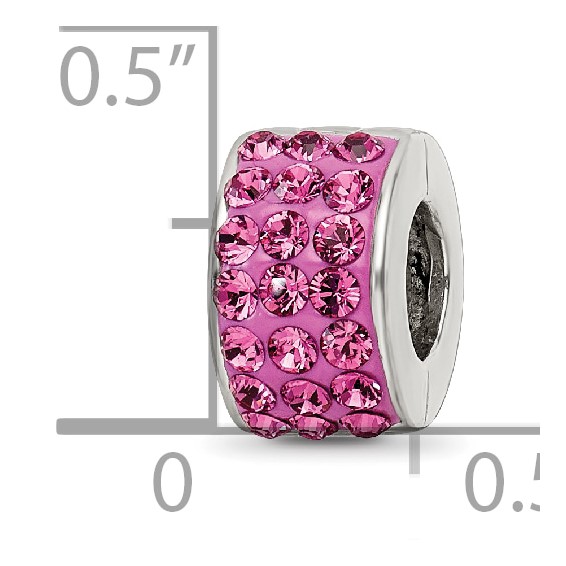 Sterling Silver Reflections Pink Preciosa Crystal Bead