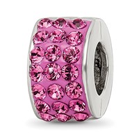 Sterling Silver Reflections Pink Preciosa Crystal Bead view 1