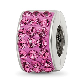 Sterling Silver Reflections Pink Preciosa Crystal Bead