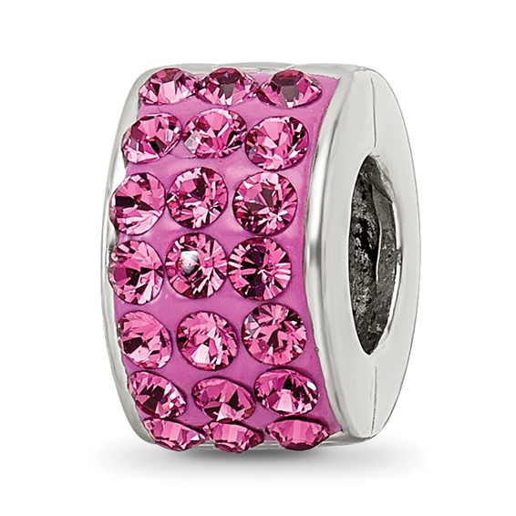 Sterling Silver Reflections Pink Preciosa Crystal Bead