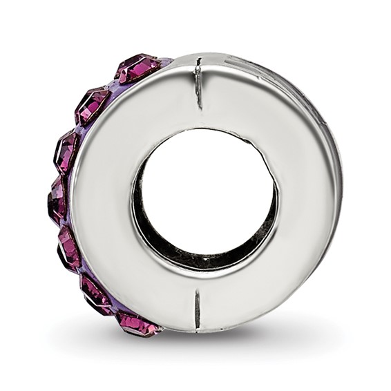 Sterling Silver Reflections Purple Preciosa Crystal Bead