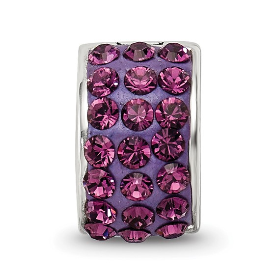 Sterling Silver Reflections Purple Preciosa Crystal Bead