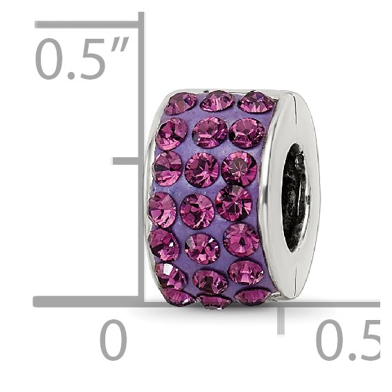 Sterling Silver Reflections Purple Preciosa Crystal Bead