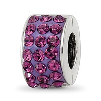 Sterling Silver Reflections Purple Preciosa Crystal Bead view 1