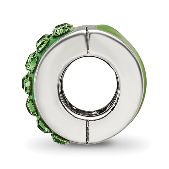 Sterling Silver Refletions Green Preciosa Crystal Bead