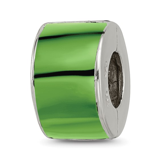 Sterling Silver Refletions Green Preciosa Crystal Bead