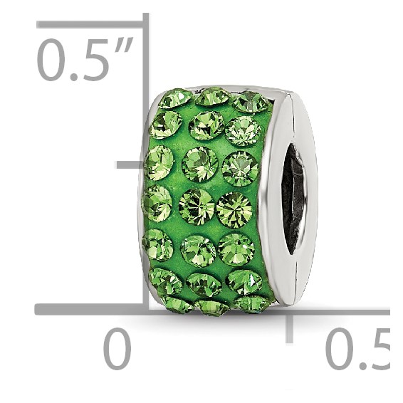 Sterling Silver Refletions Green Preciosa Crystal Bead