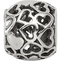 Sterling Silver Reflections Hearts Bali Bead view 4