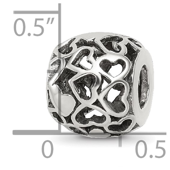 Sterling Silver Reflections Hearts Bali Bead